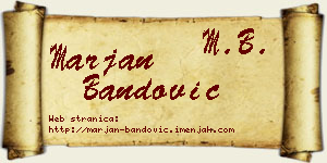 Marjan Bandović vizit kartica